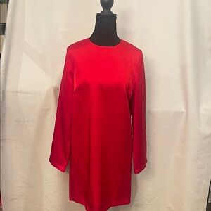 H&M Vibrant Red Long Sleeve Dress
